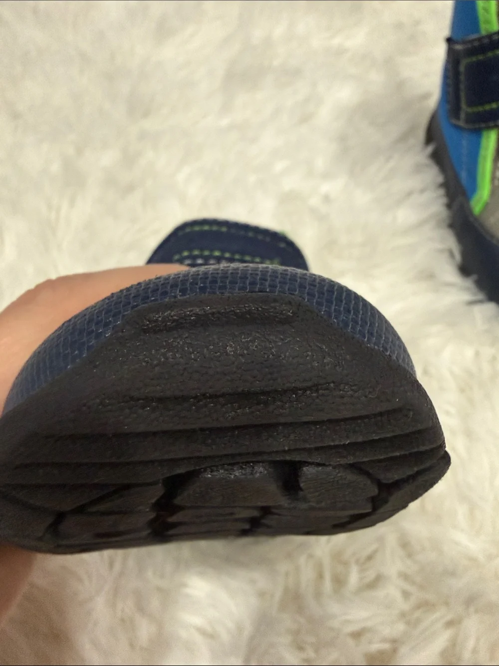 See Kai Run Navy, Gray and Bright Green Kids Boots